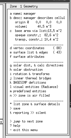 Figure 4.21 Pre‐defined geometry menu and visual entities in zone.