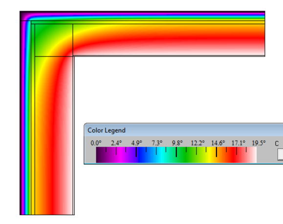 Figure 1.12 Thermal bridge effects at a corner.