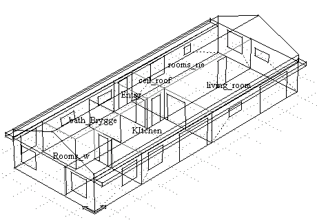 Figure 4.1 Section and view of a low energy house