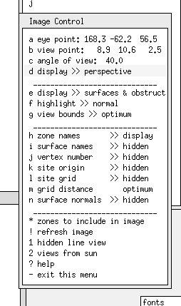 Figure 17.7 X11 wire‐frame control menu and buttons.
