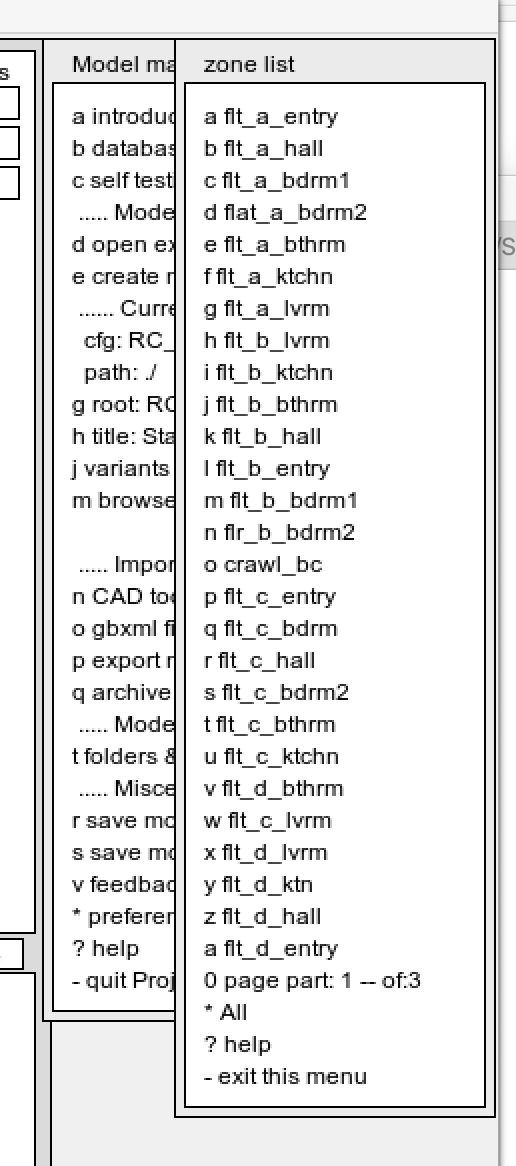 Figure 17.8 Browsing databases folder (left) zones and entity selections (right).