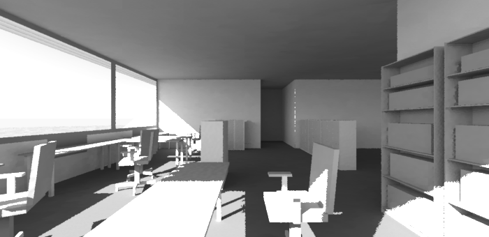 Figure 4.23 Office space populated with furniture.