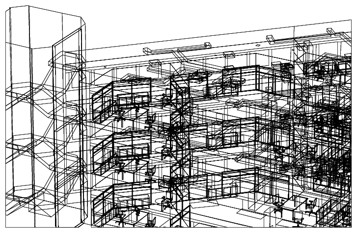 Figure 4.24 Portion of a large scale explicit office building.