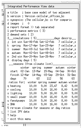 Figure 10.1: Simulation parameter sets and IPV attributes (right).