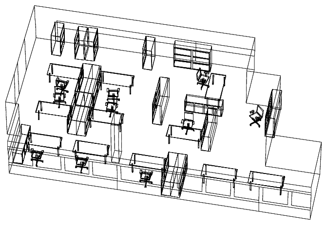 Figure 4.24 Portion of a large scale explicit office building.