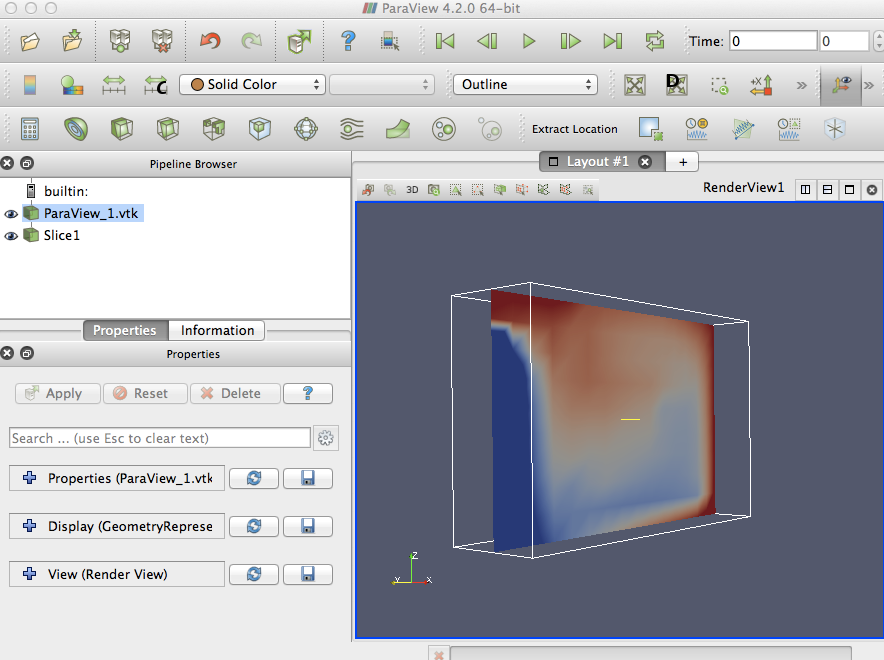 Figure 8.7: Using Paraview with exported performance data.