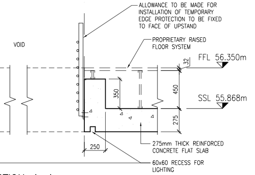 Figure 3.12 Section of raised floor system.